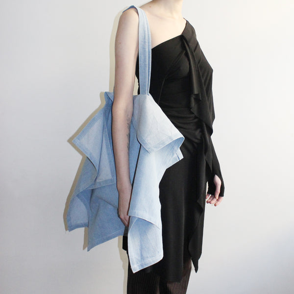 jean mess tote bag