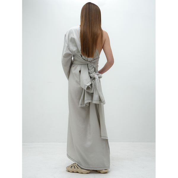 long six sleeve kumono in light grey