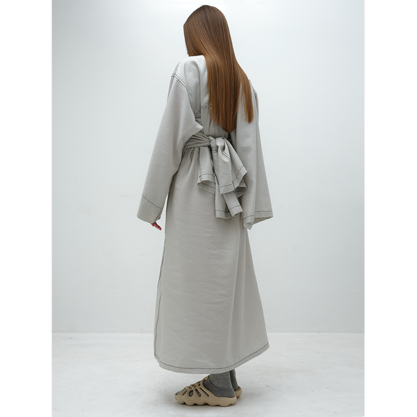 long six sleeve kumono in light grey