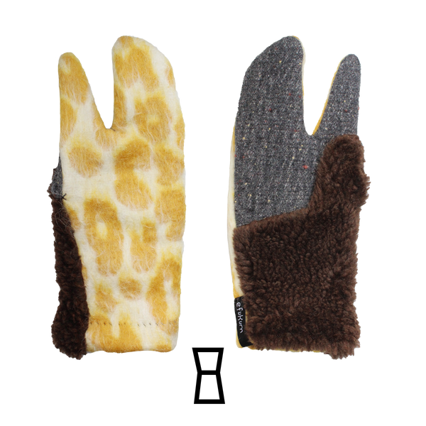 single colored wool tabi glove