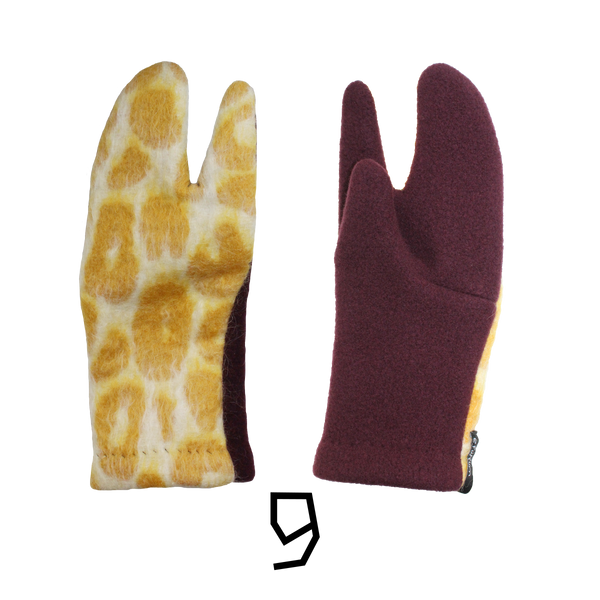 single colored wool tabi glove