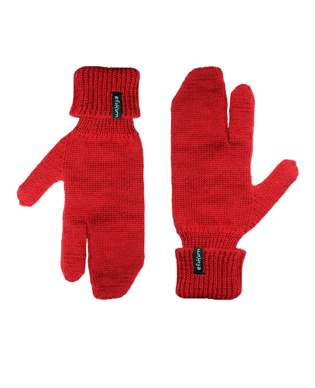red knitted tabi gloves