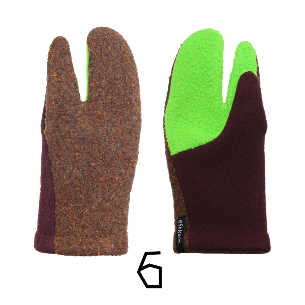 single colored wool tabi glove