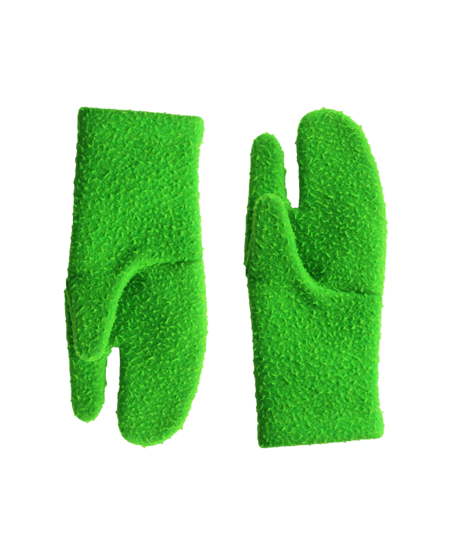 green wool tabi gloves